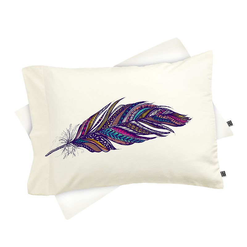 Stephanie Corfee Festival Feathers Pillow Sham Standard Purple - Deny Designs, 1 of 6