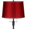 360 Lighting Dyna 58" High Black and Satin Red Shade 2-Light Floor Lamp - 2 of 4