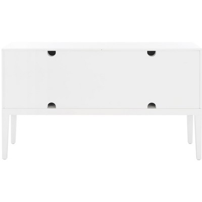 Riya White Mahogany 3-Door Sideboard with Gold Pulls