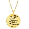 Steeltime 18" Ladies stainless steel double sided 'the love between a mother and daughter is…' circle pendant. Color Options: Silver, Gold - 2 of 3