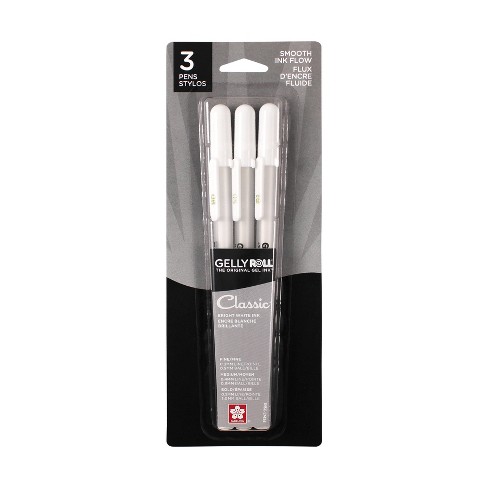 Qionew White Gel Pen Set, 3 Pack, 1Mm Extra Fine Point Pens Gel