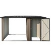 Outdoor Steel Utility Tool Shed Storage House,Steel Firewood Rack With Metal Storage Shed,Two In One For Backyard Garden-Coolbibila - 4 of 4