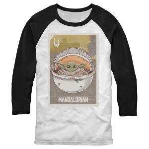 Men's Star Wars: The Mandalorian The Child Cradle Baseball Tee - 1 of 4