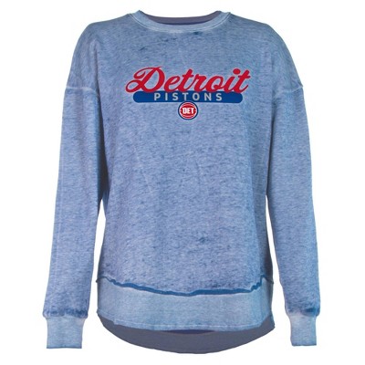 NBA Detroit Pistons Women's Burnout Crew Neck Fleece Sweatshirt