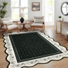 Washable Scalloped Living Room Bedroom Rugs, Indoor Modern Non Slip Dining Room Rugs, Low Pile Floral Print Throw Carpet for Home Decor - 3 of 4