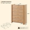 Modern 5 Drawer Dresser with Curved Profile 39.6 "Tall Wooden Chest with Golden Metal Handles Storage Cabinet for Bedroom Living Room Hallway - 3 of 4