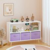 NicBex Modern Kids Bookshelf with 3 Collapsible Fabric Drawers, Children's Book Display, Toy Storage Cabinet Organizer,Safety-Buckled Storage Bookcase - 2 of 4