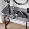 FURNIinspire Vanity Tables Mirrored Makeup Vanity Table With Stainless Steel Base, Mirrored Dressing Table With 2 Drawers, Black, 39.4"*17.7"*29.3" - 4 of 4