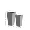Wooakway 2-Piece Indoor Outdoor Geometric Metal Planter Pot Planter Box Patio Garden Bed Gray - 4 of 4