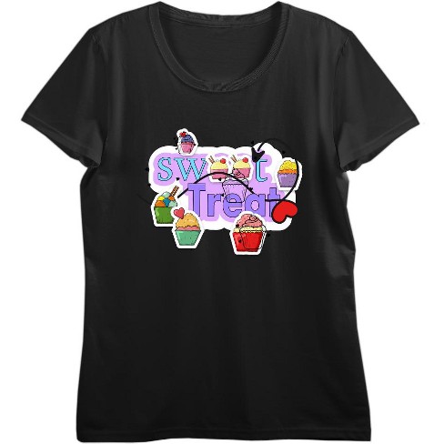 "Sweet Treats" Cupcake Stickers Women's Crew Neck Short Sleeve Top - image 1 of 3