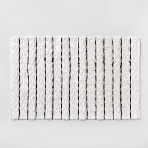 Striped Bath Rug White Black Opalhouse Target