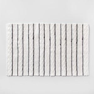 Striped Bath Rug White/Black - Opalhouse , Black White