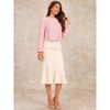Allegra K Women's Plaid Tweed Crew Neck Cropped Button Up Elegant Work Blazer - 4 of 4
