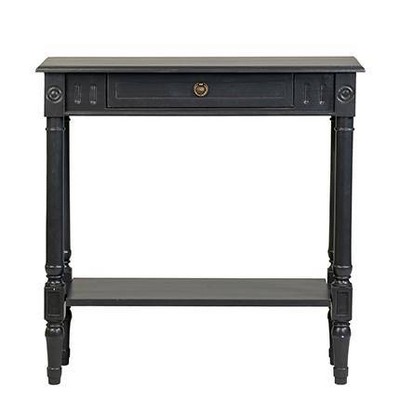 Marisol Black Solid Wood Console Table with Storage