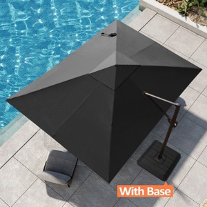 Pellebant 9x11.5FT Cantilever Umbrella Outdoor 360 Degree Rotation Offset Umbrella 6 Heights Adjustable with Base - 1 of 4