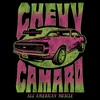 Women's General Motors Retro Pink and Green Chevy Camaro T-Shirt - image 2 of 3