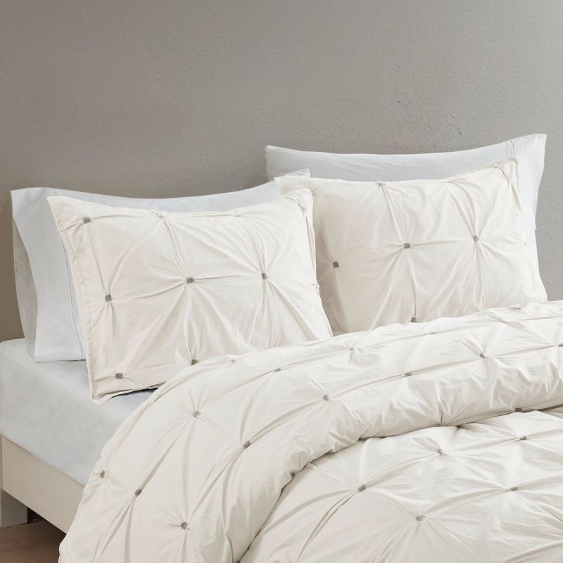 Masie Embroidered Cotton Duvet Cover Set, 5 of 12