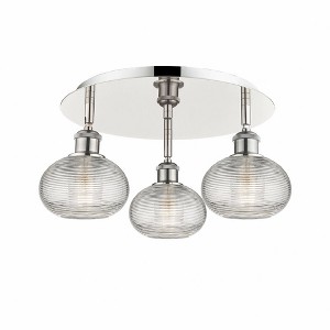 Ithaca - 3 Light Flush Mount In Industrial Style-8 Inches Tall and 17.75 Inches Wide - 1 of 1