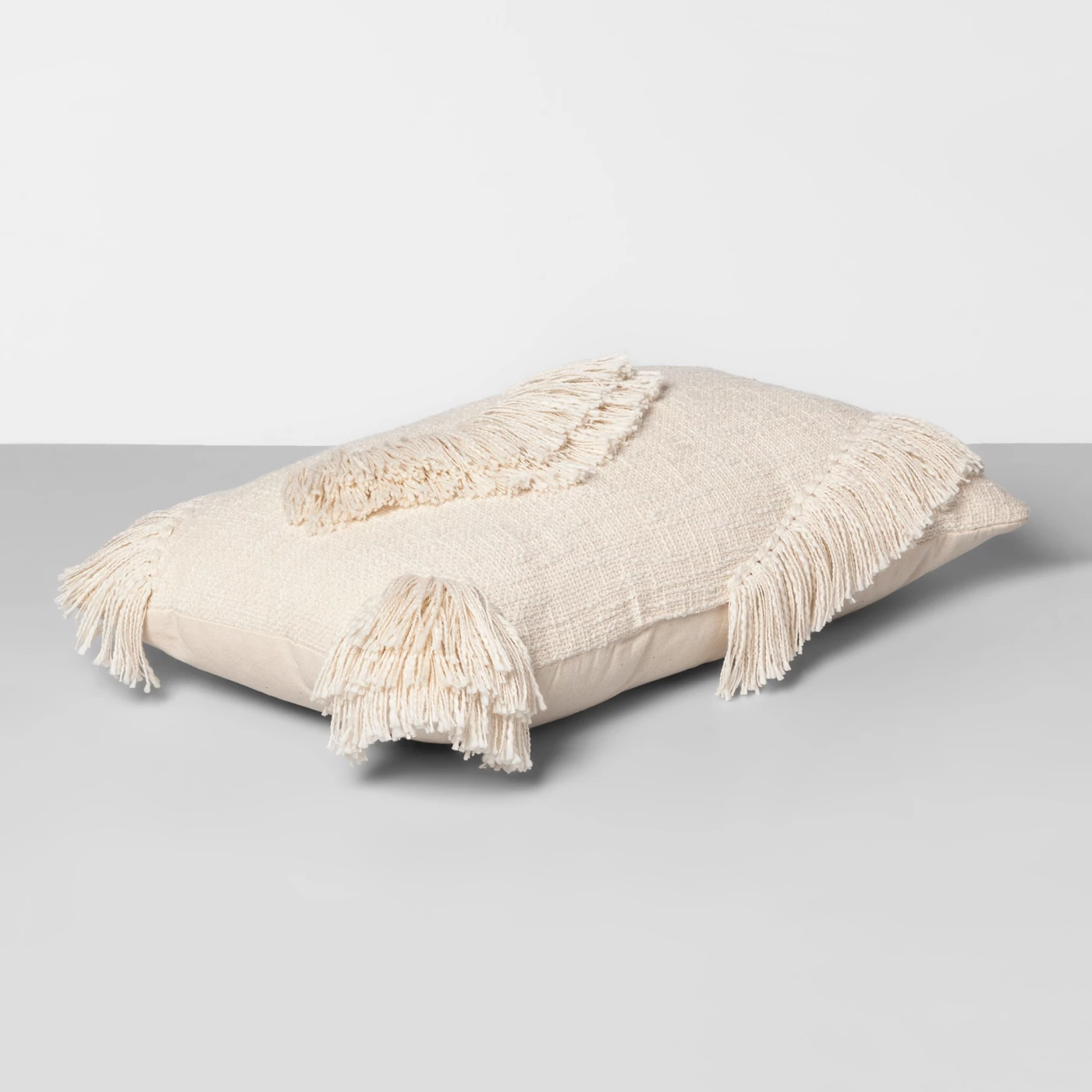 Textured Fringe Oversize Lumbar Throw Pillow Cream - Opalhouse&acirc;&cent; - image 2 of 3