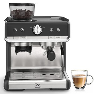 20-Bar Coffee Machine, Espresso Machine with Grinder, Milk Frother Wand - 1 of 4