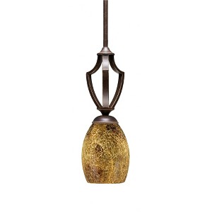 Toltec Lighting Zilo 1 - Light Pendant in  Dark Granite with 5" Gold Fusion Shade - 1 of 1