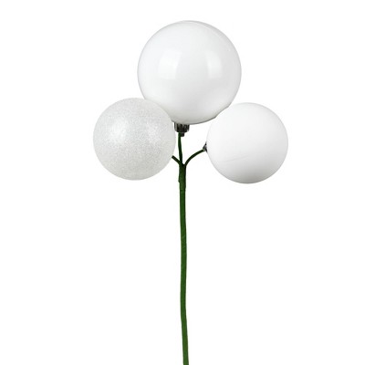 Vickerman 18" Ball Ornament Christmas Pick, 4 per Bag