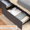 Upholstered Velvet Bed Frame with 4 Storage Drawers and Integrated Charging Station, with Wingback Headboard, No Box Spring Required,Grey - 4 of 4