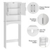 Over The Toilet Storage Cabinet, Freestanding Double Door Bathroom Storage Organizer with Anti-Tip Device - 2 of 4
