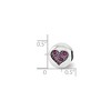 Black Bow Jewelry Sterling Silver with Purple Crystals February Heart Peace Bead Charm - 3 of 4