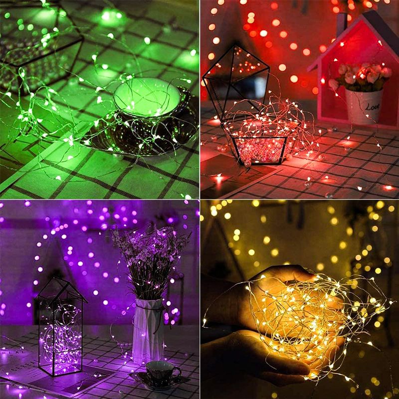Twinkle Star LED Copper String Lights USB Powered with Remote Control for Christmas, 4 of 7