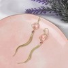 SOHI Women's Green Rose Drop Earrings - 2 of 3