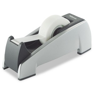 Fellowes Office Suites Desktop Tape Dispenser 1" Core Plastic Heavy Base Black/Silver 8032701 - 1 of 4