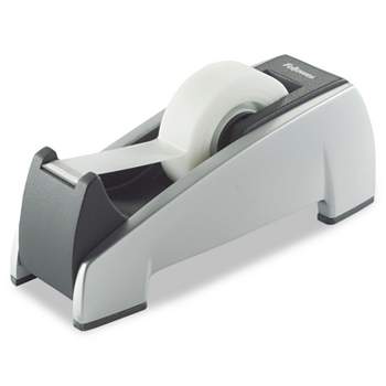 Fellowes Office Suites Desktop Tape Dispenser 1" Core Plastic Heavy Base Black/Silver 8032701