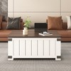 Damerin Wooden Lift-Top Square Accent Coffee Table With Charging Place & USB Ports ,Hidden Space-White - 4 of 4