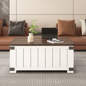 GDFStudio Elise Farmhouse Storage Coffee Table with Lift Top - 1 of 4