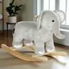 Mshliw Kids Plush Elephant Rocking Horse Ride-On Toy with Realistic Sounds, Soft Seat & Wooden Base for Toddlers Age 2–4 Years, Halloween gift - 4 of 4