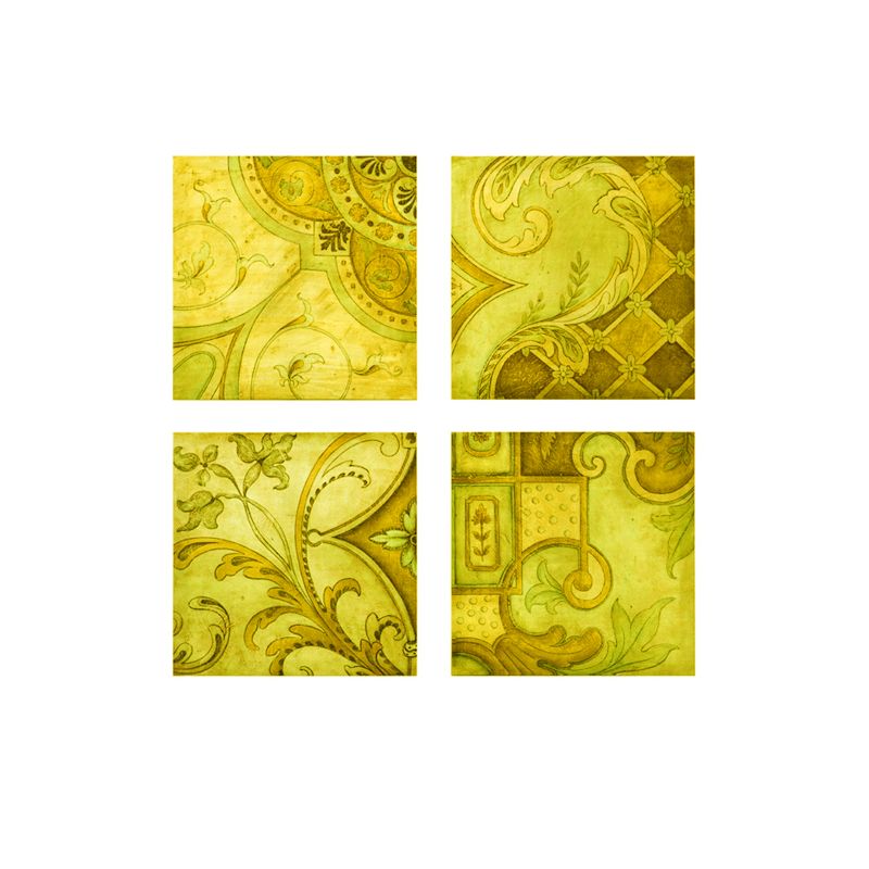 Northlight Set of 4 Bluish Green Square Antique Greek Style Wall Canvas Pictures, 1 of 3