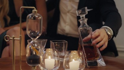 JoyJolt Carre Translucent Shatter Resistant Whiskey Glass Set of 4