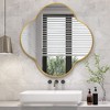 Beautyolove 24 in. W x 24 in. H Scalloped Gold Aluminum Alloy Framed Wall Mirror Quatrefoil Decorative Wall Mirror - 3 of 4