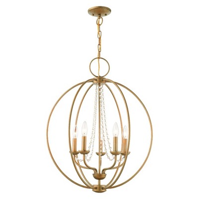 Livex Lighting Arabella 5 - Light Chandelier in  Antique Gold Leaf