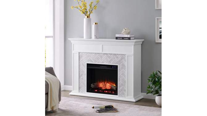Tenmoor Marble Tiled Fireplace White - Aiden Lane, 2 of 17, play video