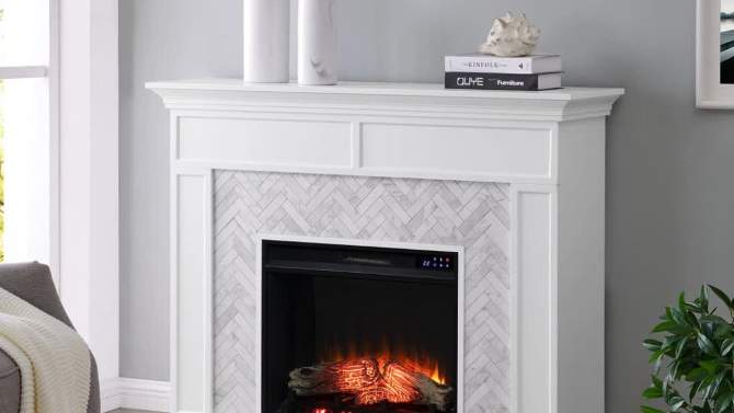 Tenmoor Marble Tiled Fireplace White - Aiden Lane, 2 of 13, play video