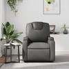 vidaXL Gray Faux Leather Recliner Chair with Manual Recline, Cup Holders and Side Pocket for Living Room, Bedroom Comfort - 3 of 4