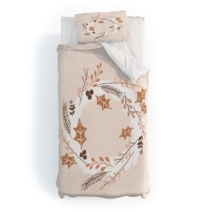 Orara Studio Christmas Wreath Festive Duvet Cover + Pillow Sham(s) - Deny Designs - 1 of 4