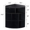 VECELO 3-Tier Corner Cabinet Cube Bookshelf, Wooden 8 Cubby Bookshelf for Small Space, Black/Brown/White/Gray - 3 of 4