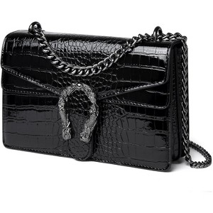 Crossbody Bags for Women - Snake Printed Clutch Purses Leather Chain Shoulder Bags Evening Handbags - 1 of 4