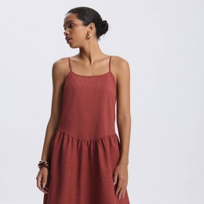Женские платья A New Day Women's Drop Waist Midi Dress - A New Day™ Rust M — фото 5