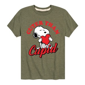 Boys' - Peanuts - Valentine's Cuter Than Cupid Short Sleeve Graphic T-Shirt - 1 of 4