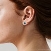Pompeii3 2 1/10ct Blue & White Diamond Halo Studs 10K White Gold Lab Created - 4 of 4