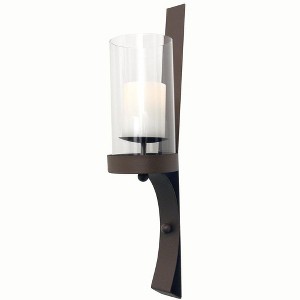 Pacific Accents Brown Sullivan Wall Sconce With Flameless Pillar Candle - 1 of 1